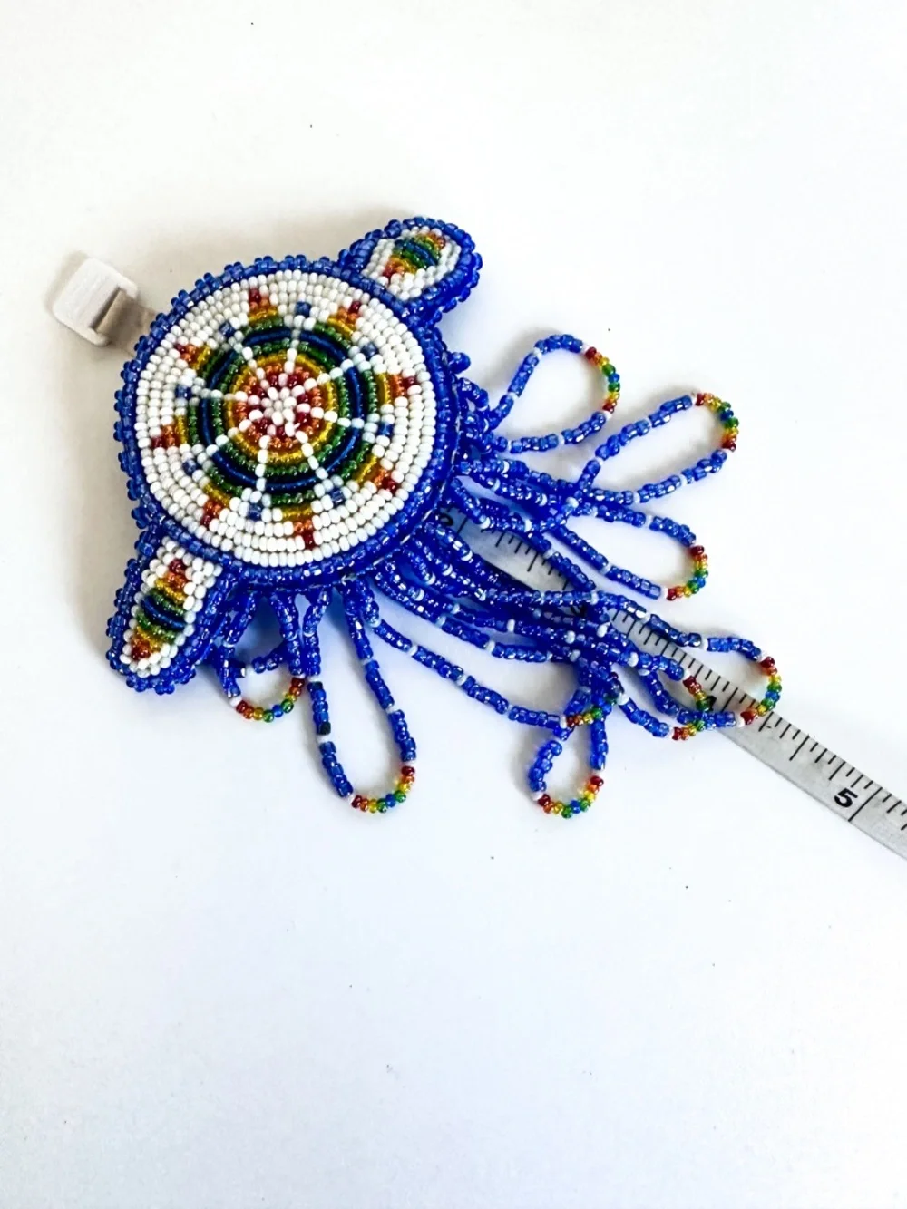 Handcrafted Native American-style Seed Bead Medallion Hair Clip